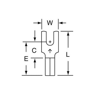 3M Non-Insulated Butted Seam Block Fork Terminal, BS-31-4S