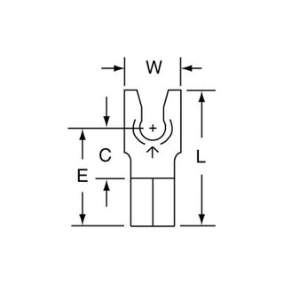 3M Non-Insulated Butted Seam Locking Fork Terminal, SS-33-6