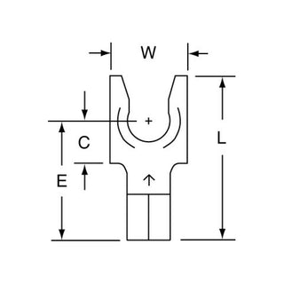 3M Non-Insulated Butted Seam Locking Fork Terminal, SS-33-14