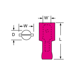 3M Nylon Insulated with Insulation Grip Male Disconnect, 71M-187-20-NB