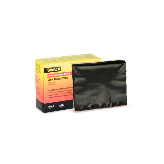 Scotch® Vinyl Mastic Pad 2200, 2-1/2 in x 4-1/2 in, Black, 40rolls/carton