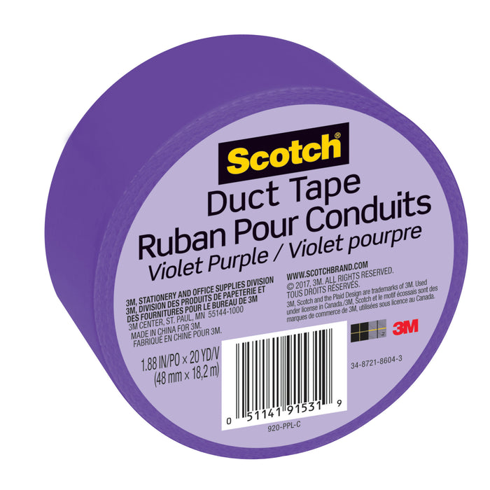 Scotch® Duct Tape 920-PPL-C, 1.88 in x 20 yd (48 mm x 18,2 m), Purple