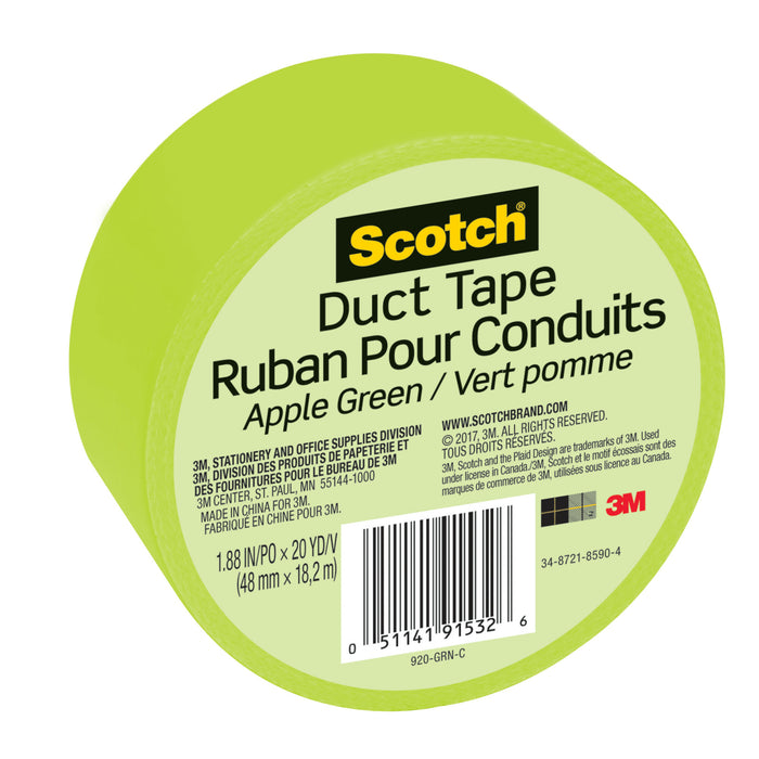 Scotch® Duct Tape 920-GRN-C, 1.88 in x 20 yd (48 mm x 18,2 m), Green