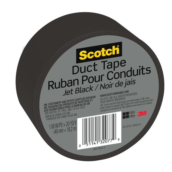 Scotch® Duct Tape 920-BLK-C, 1.88 in x 20 yd (48 mm x 18,2 m), Black