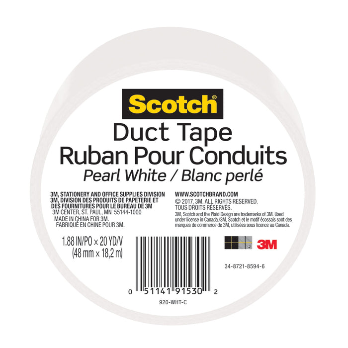 Scotch® Duct Tape 920-WHT-C, 1.88 in x 20 yd (48 mm x 18,2 m), White