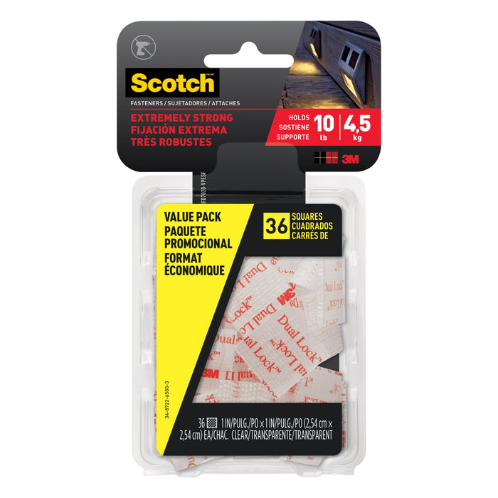 Scotch Extreme Fastener Mounting Squares Value Pack RFD7020-VPESF, 1 inx 1 in