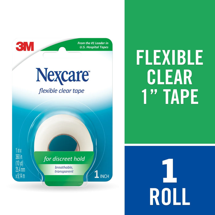 Nexcare Flexible Clear First Aid Tape 771-1PK, 1 in x 10 yds.