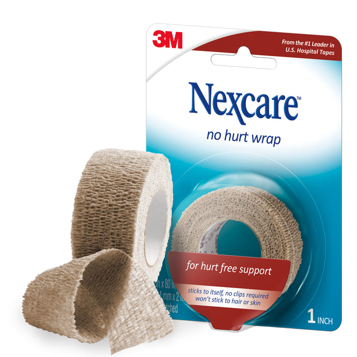 Nexcare No Hurt Wrap NHT-1, 1 in x 80 in (25,4 mm x 2 m) Unstretched