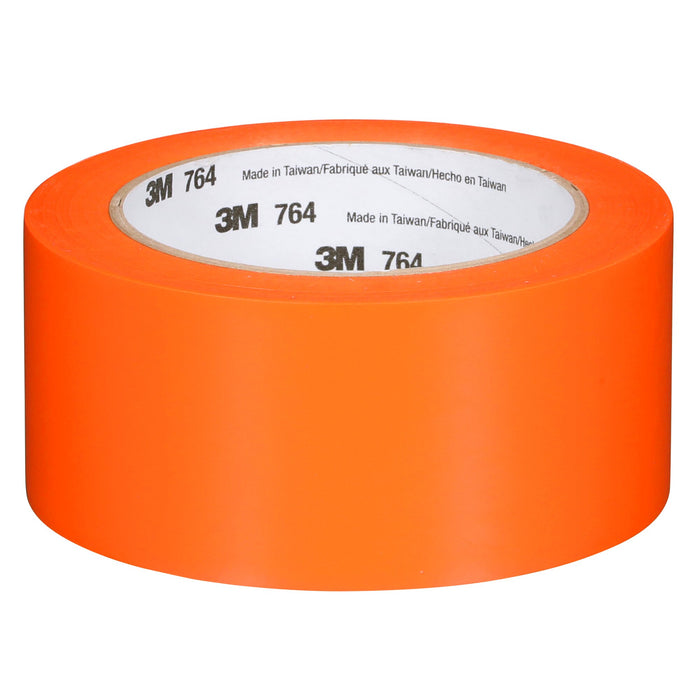 3M General Purpose Vinyl Tape 764, Orange, 3 in x 36 yd, 5 mil, 12 Roll/Case