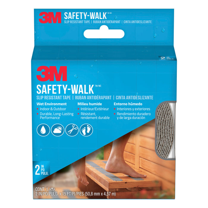3M Safety-Walk Slip Resistant Tape 370G-R2X180, Grey, 2 in x 15 ft