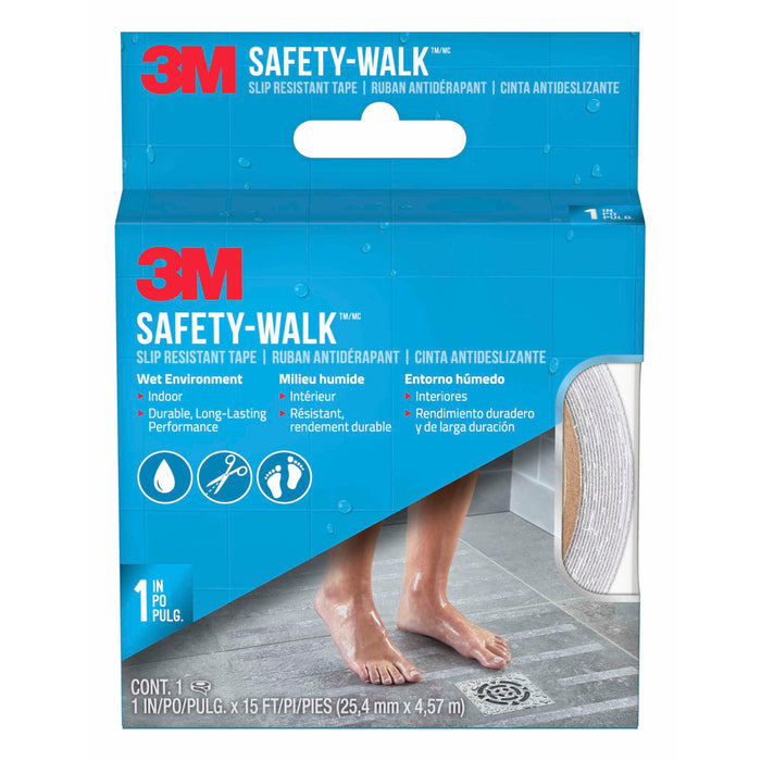3M Safety-Walk Slip Resistant Tape, 220C-R1X180, 1 in x 15 ft, Clear