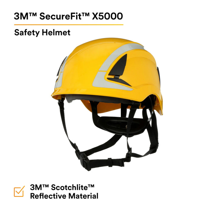 3M SecureFit Safety Helmet, X5002X-ANSI,  Yellow, 1Ea/Box