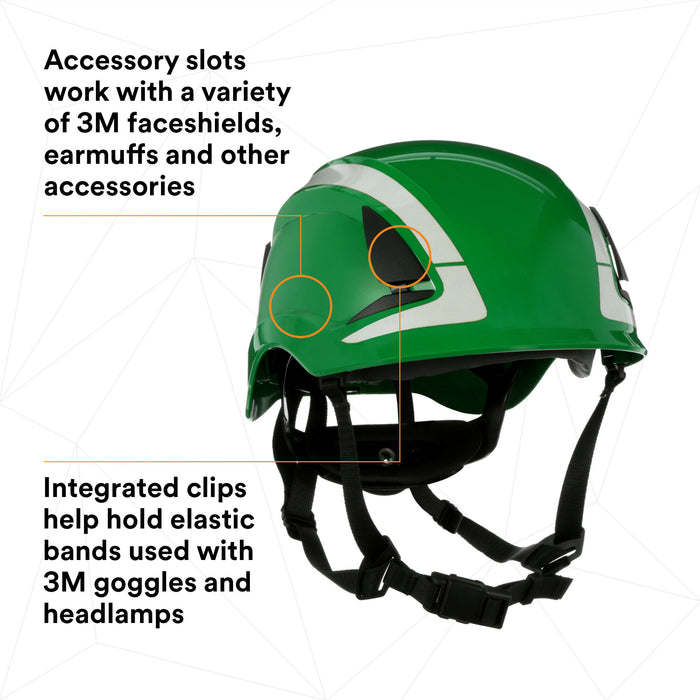 3M SecureFit Safety Helmet, X5004X-ANSI,  Green, 1Ea/Box