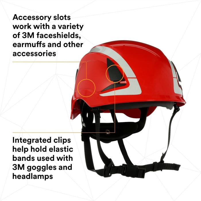 3M SecureFit Safety Helmet, X5005X-ANSI,  Red, 1Ea/Box