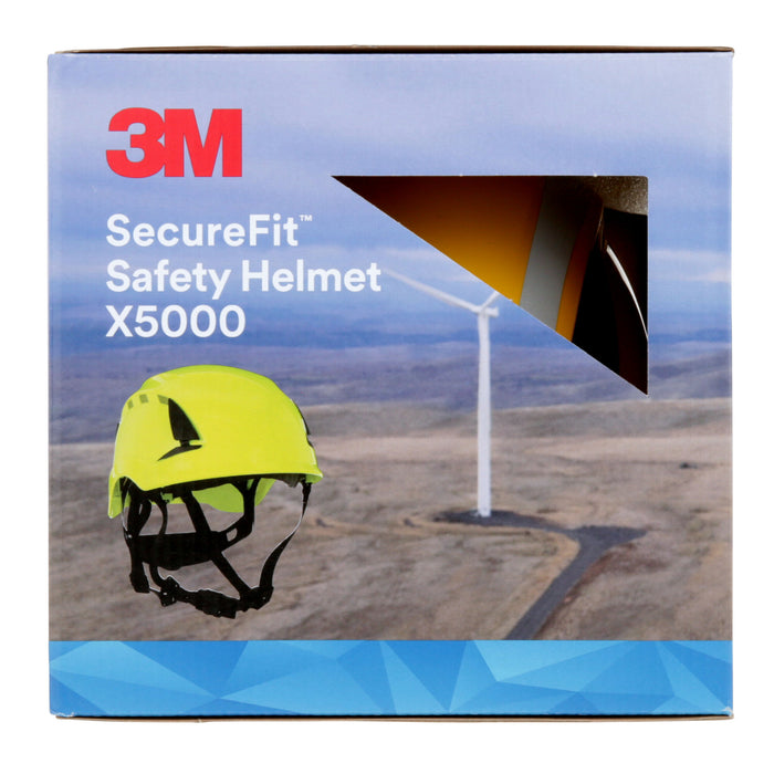 3M SecureFit Safety Helmet, X5002VX-ANSI,  Yellow, vented, 1Ea/Box