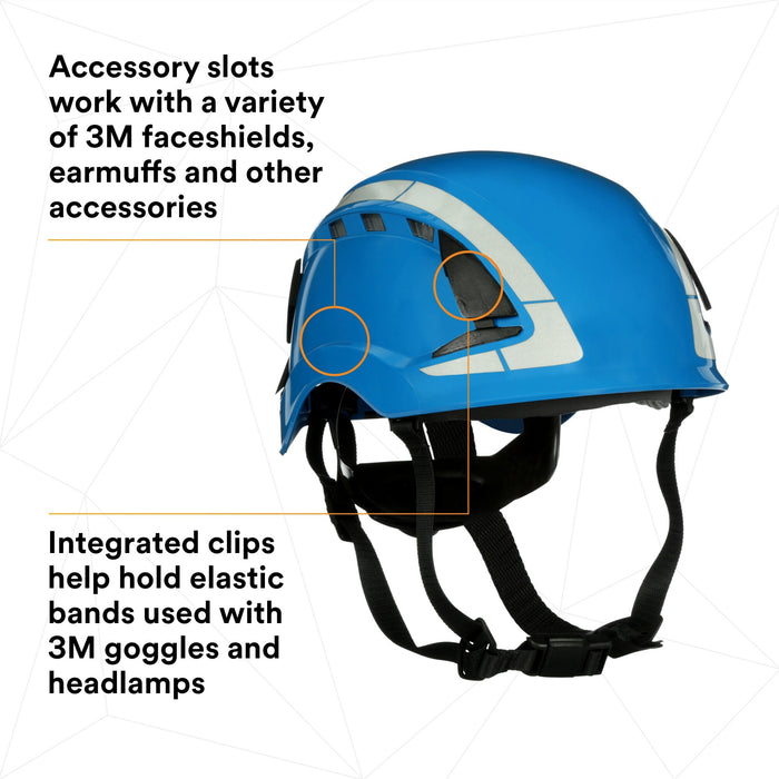 3M SecureFit Safety Helmet, X5003VX-ANSI,  Blue, vented, 1Ea/Box