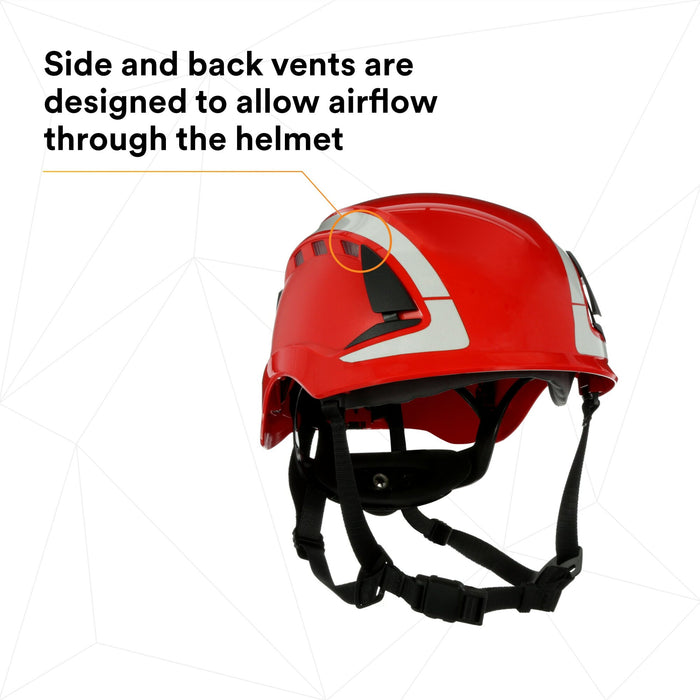 3M SecureFit Safety Helmet, X5005VX-ANSI,  Red, vented, 1Ea/Box