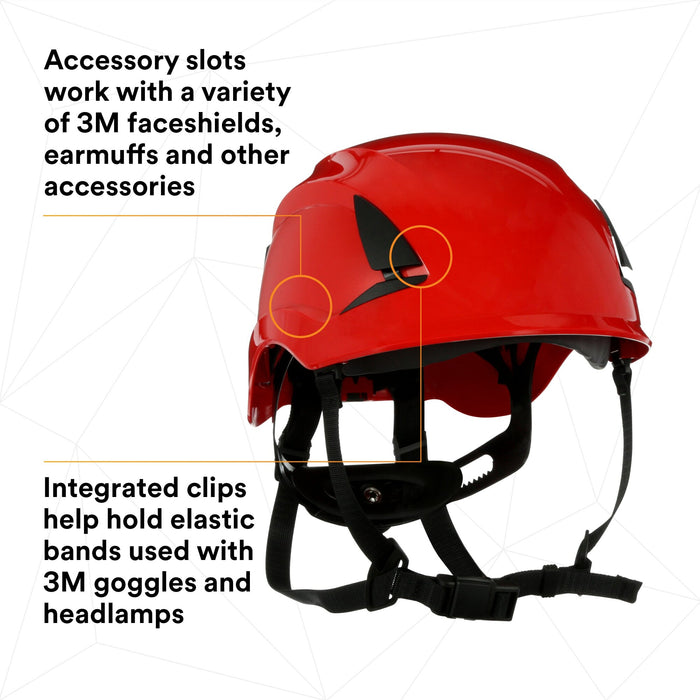 3M SecureFit Safety Helmet, X5005-ANSI,  Red