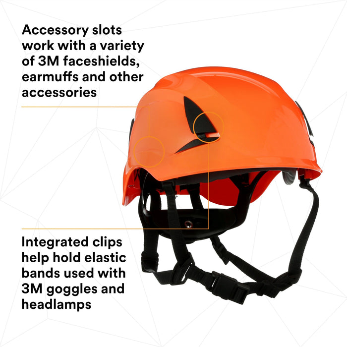 3M SecureFit Safety Helmet, X5007-ANSI,  Orange