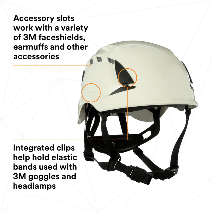 3M SecureFit Safety Helmet, X5001V-ANSI,  White, vented