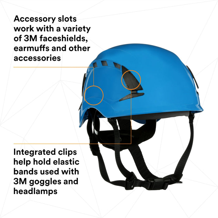 3M SecureFit Safety Helmet, X5003V-ANSI,  Blue, vented