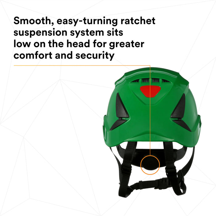 3M SecureFit Safety Helmet, X5004V-ANSI,  Green, vented