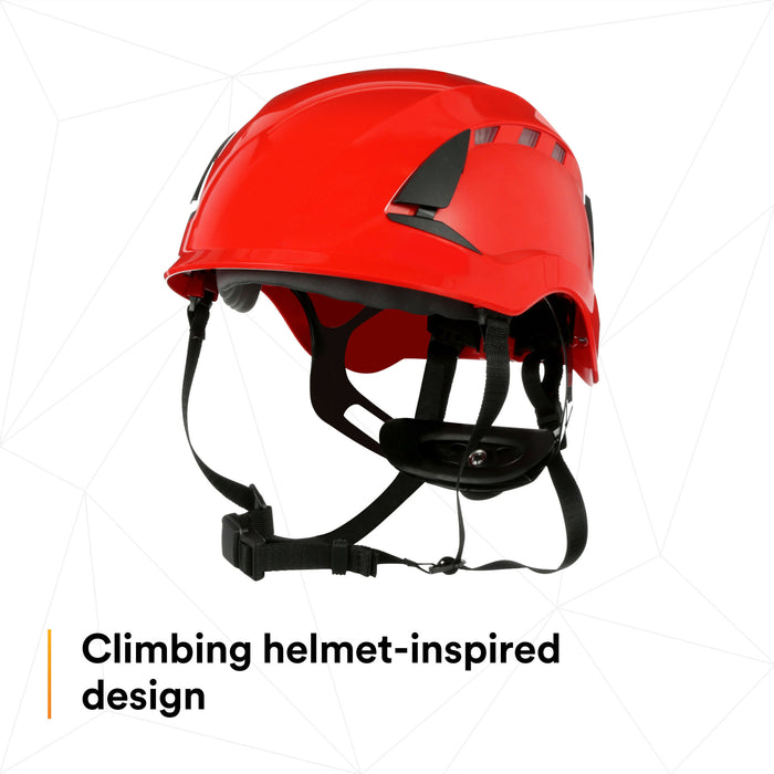 3M SecureFit Safety Helmet, X5005V-ANSI,  Red, vented