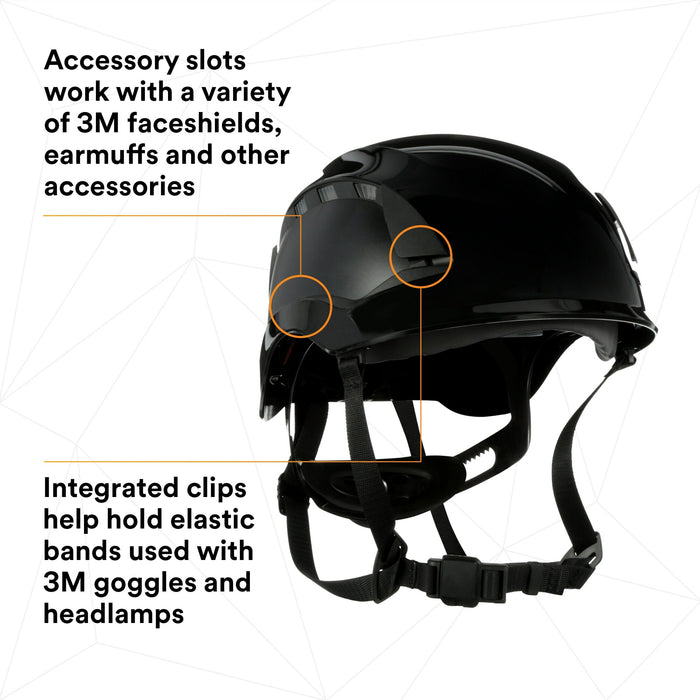 3M SecureFit Safety Helmet, X5012V-ANSI,  Black, vented
