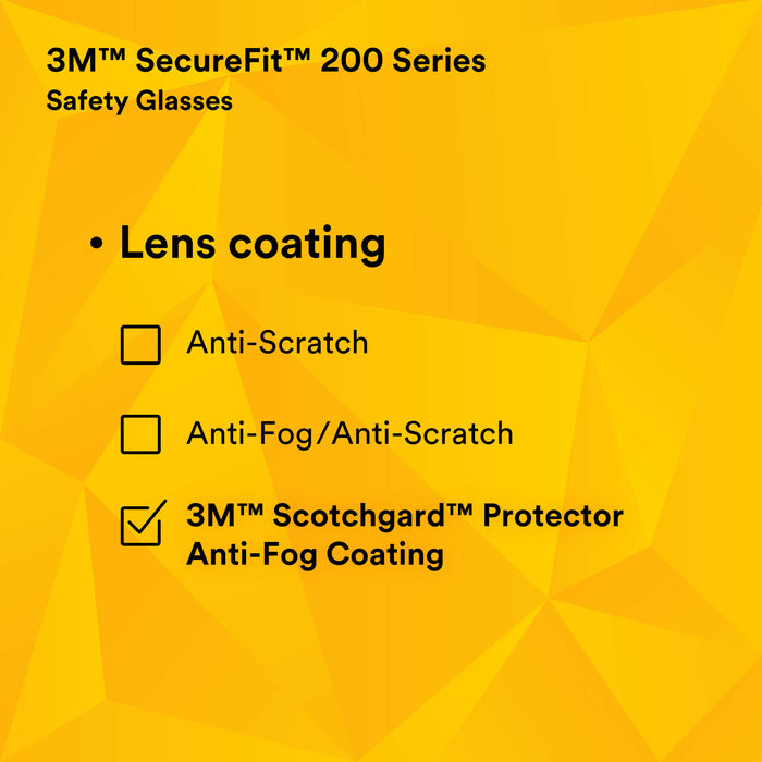 3M SecureFit 200 Series SF204SGAF-BLU, Blue Temples