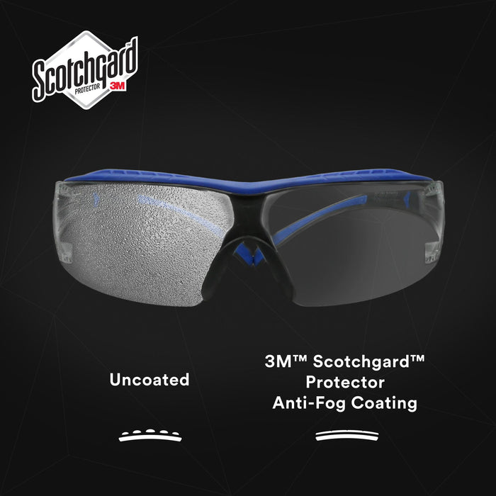 3M SecureFit 400 Series Safety Glasses SF401XSGAF-BLU, Blue/Gray