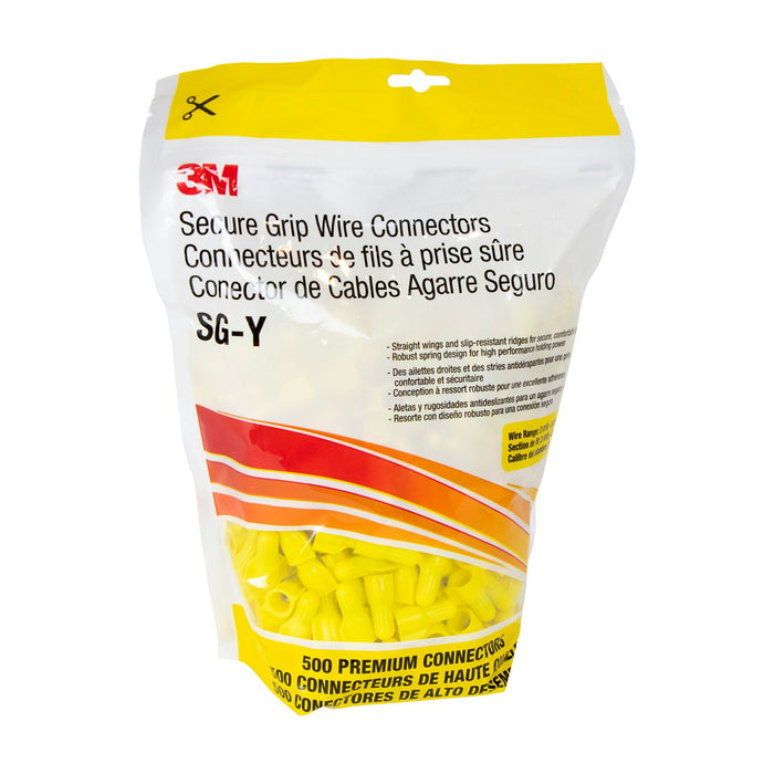 3M Secure Grip Wire Connector SG-Y BAG, Yellow, 500 per bag