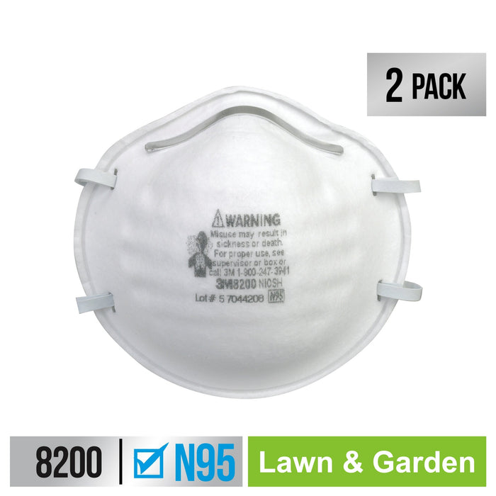 3M Lawn and Garden Respirator 8200G2-DC, 2 eaches/pack