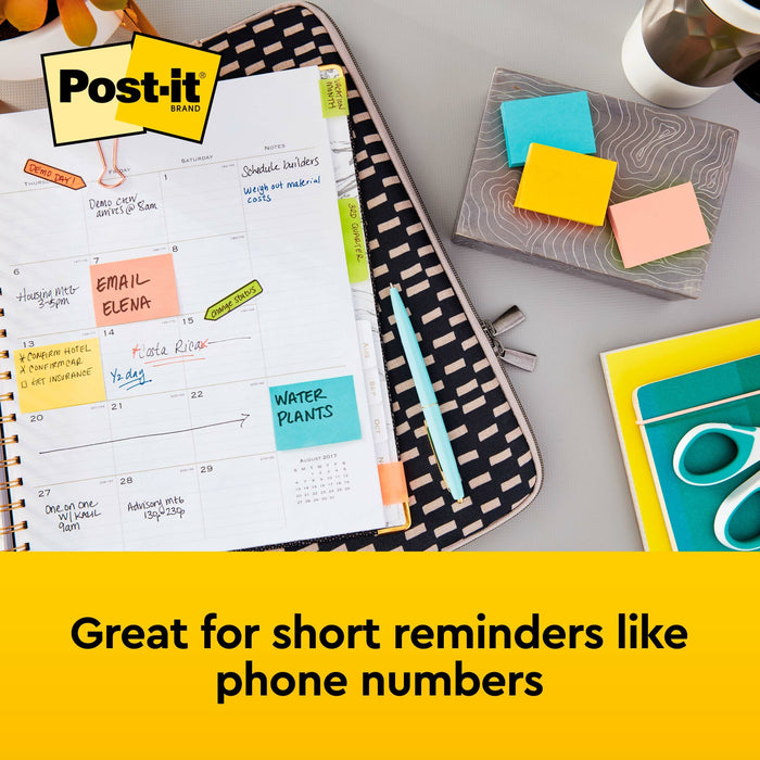 Post-it® Notes 653-24APVAD, 1 3/8 in x 1 7/8 in (34,9 mm x 47,6 mm)