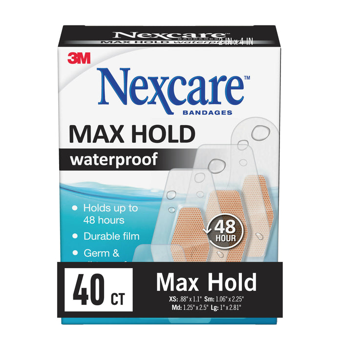 Nexcare Max Hold Waterproof Bandages MHW-40, Assorted 40 ct value pack