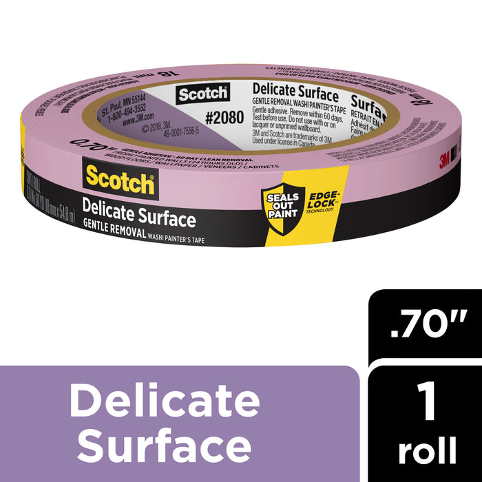 Scotch® Delicate Surface Painter's Tape 2080-18EC, 0.70 in x 60 yd