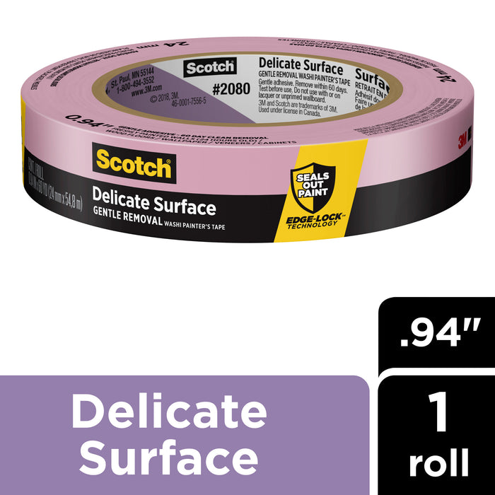 Scotch® Delicate Surface Painter's Tape 2080-24EC, 0.94 in x 60 yd