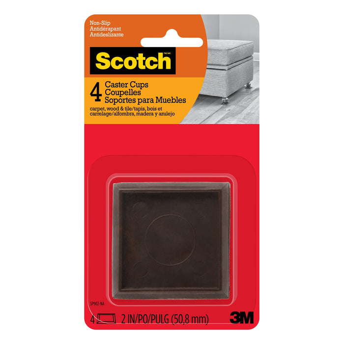 Scotch Caster Cups SP902-NA, Square Hard Brown 2-in 4/pk