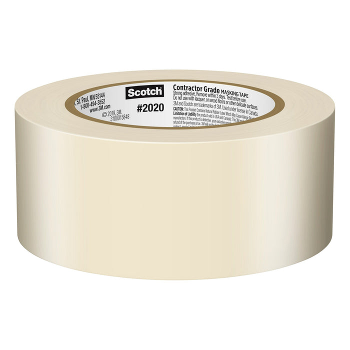 Scotch® Contractor Grade Masking Tape 2020-48MP, 1.88 in x 60.1 yd (48mmx 55m)