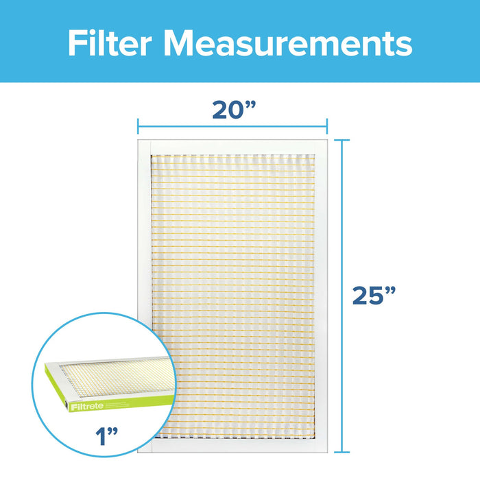 Filtrete Pollen Air Filter, 600 MPR, 9833-4, 20 in x 25 in x 1 in