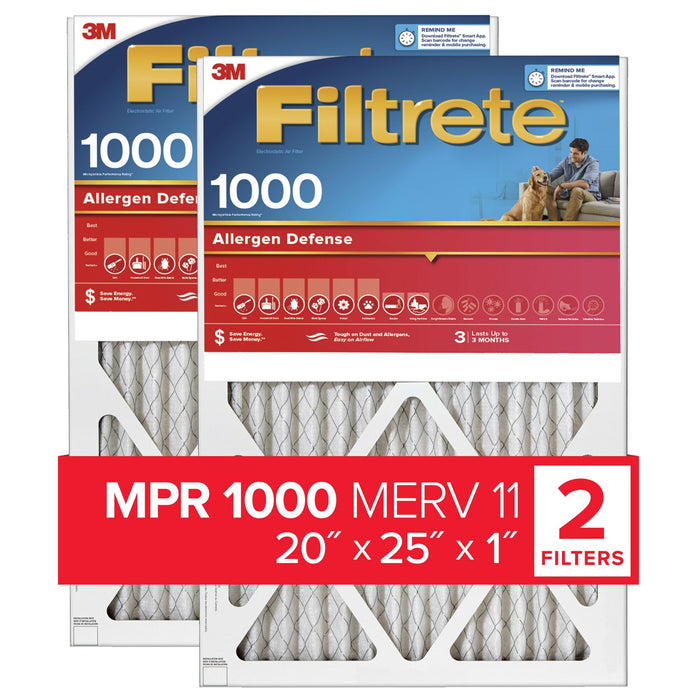 Filtrete Allergen Defense Air Filter, 1000 MPR, 9803-2PK-HDW