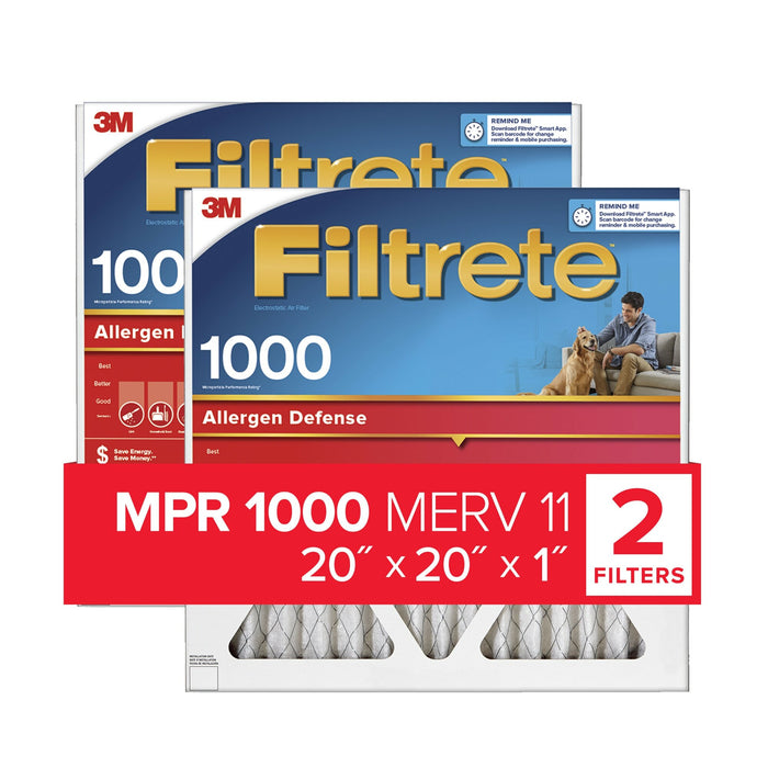 Filtrete Allergen Defense Air Filter, 1000 MPR, 9802-2PK-HDW
