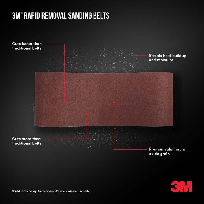 3M Rapid Removal 3 x 18 inch Power Sanding Belt, 80 grit,
Belt3x181pk80, 1 pk