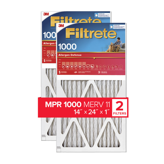 Filtrete Allergen Defense Air Filter, 1000 MPR, 9823-2PK-HDW