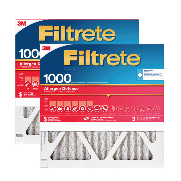 Filtrete Allergen Defense Air Filter, 1000 MPR, 9824-2PK-HDW
