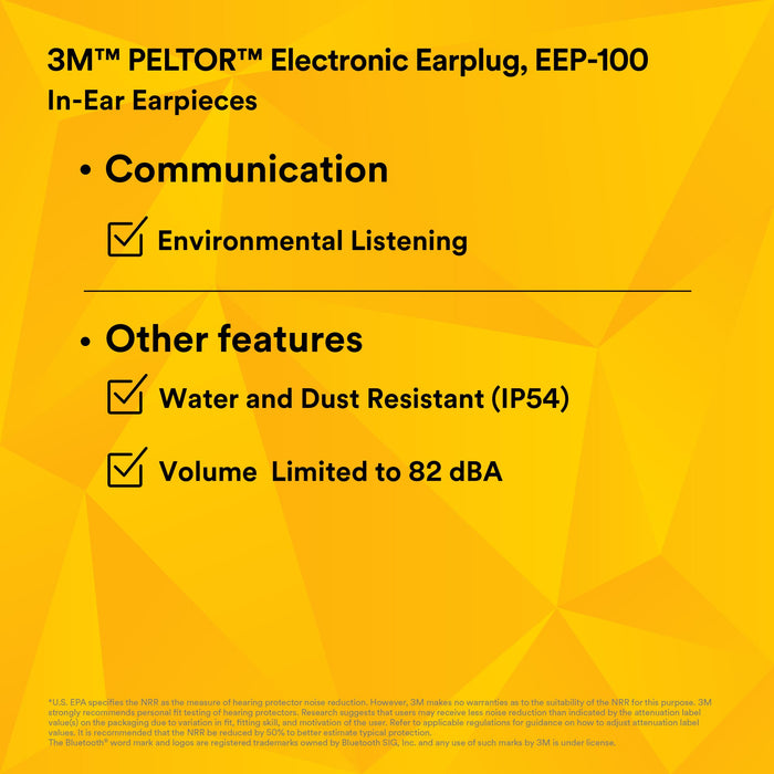 3M PELTOR Electronic Earplug, EEP-100