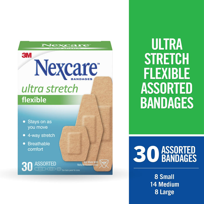 Nexcare Ultra Stretch Bandages, Assorted 576-30PB