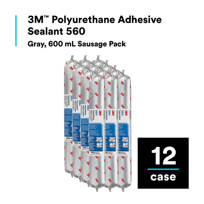 3M Polyurethane Adhesive Sealant 560, Gray, 600 mL Sausage Pack