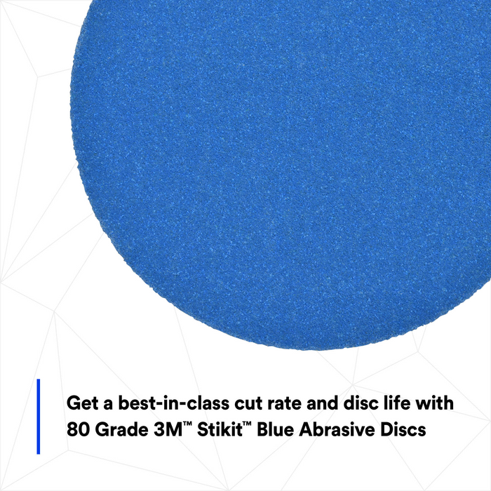 3M Stikit Blue Abrasive Disc Roll, 36265, 5 in, 80 grade, No Hole