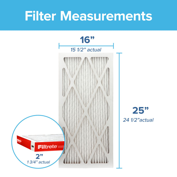 Filtrete Electrostatic Air Filter, 1000 MPR, NADP01-2IN-4, 16 in x 25in x 2 in