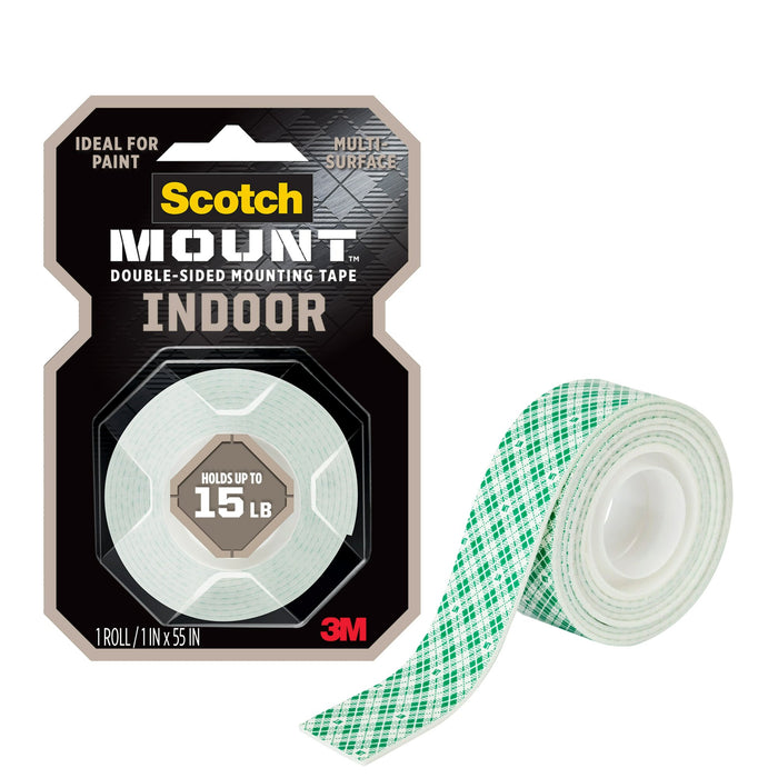 Scotch-Mount Indoor Double-Sided Mounting Tape 214H, 1 In X 55 In
